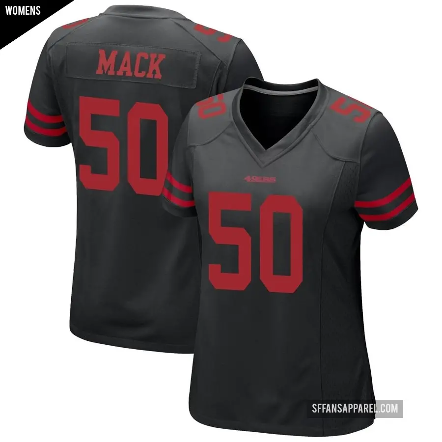 Women's San Francisco 49ers ＃50 Alex Mack Black Game Alternate Jersey