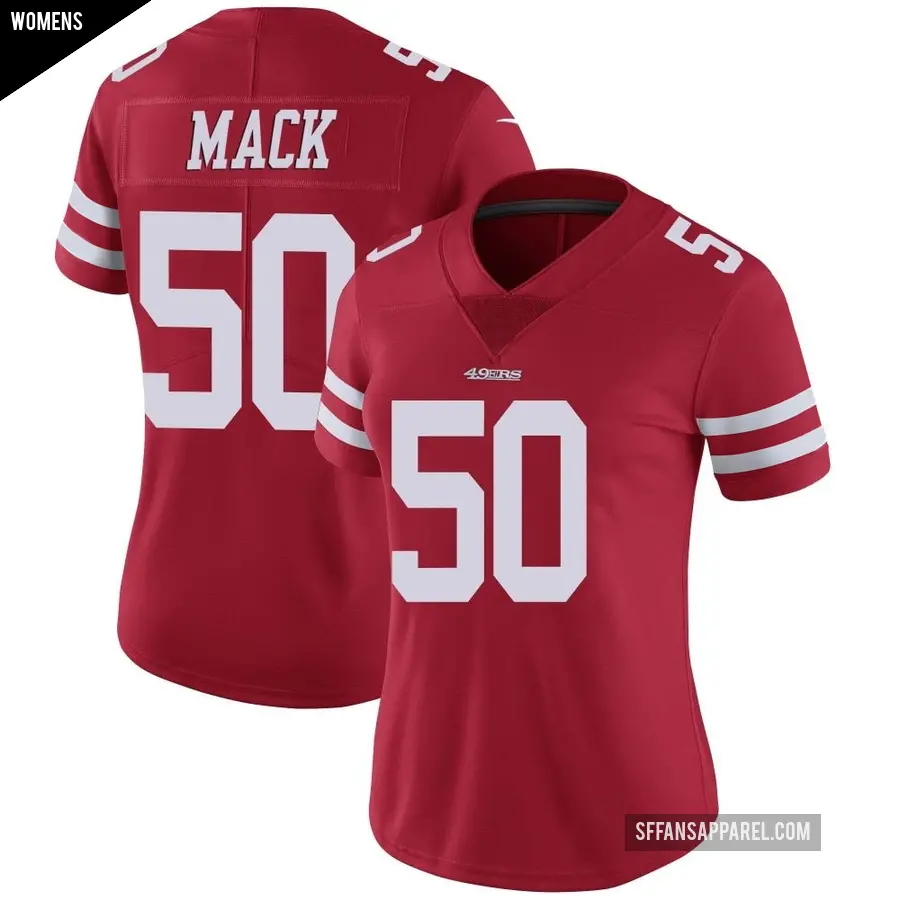 Women's San Francisco 49ers ＃50 Alex Mack Red Limited Team Color Vapor Untouchable Jersey