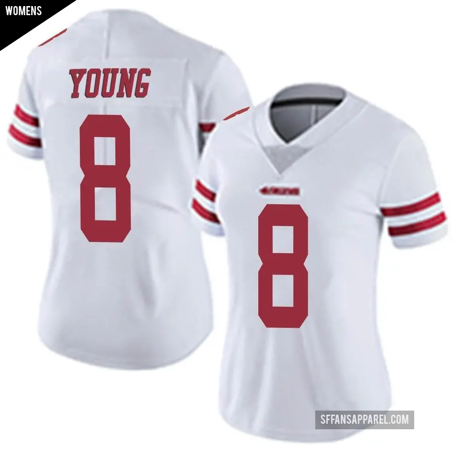 Women's San Francisco 49ers ＃8 Steve Young White Limited Vapor Untouchable Jersey