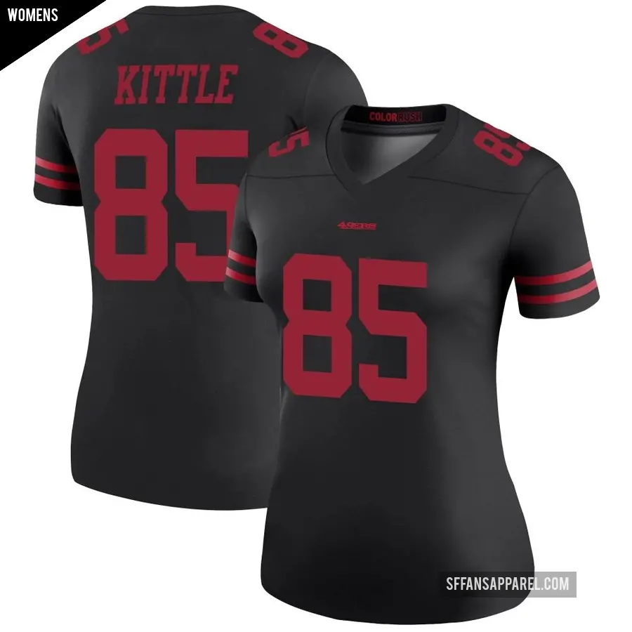 Women's San Francisco 49ers ＃85 George Kittle Black Legend Color Rush Jersey