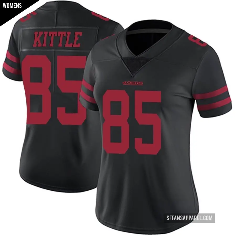 Women's San Francisco 49ers ＃85 George Kittle Black Limited Alternate Vapor Untouchable Jersey