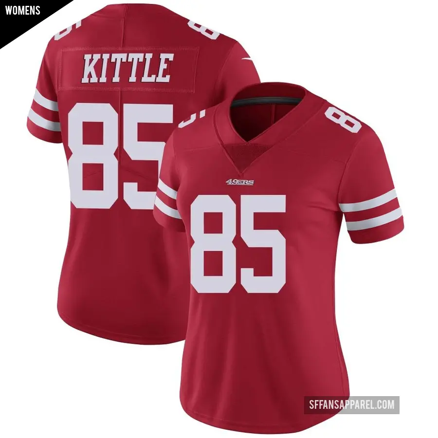 Women's San Francisco 49ers ＃85 George Kittle Red Limited Team Color Vapor Untouchable Jersey