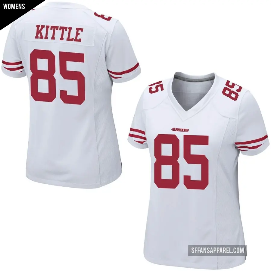 Women's San Francisco 49ers ＃85 George Kittle White Game Jersey