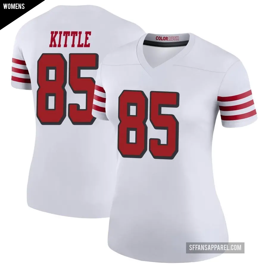 Women's San Francisco 49ers ＃85 George Kittle White Legend Color Rush Jersey