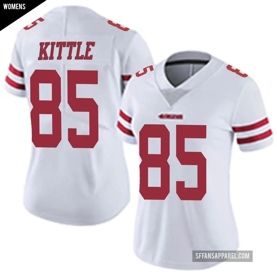 Women's San Francisco 49ers ＃85 George Kittle White Limited Vapor Untouchable Jersey