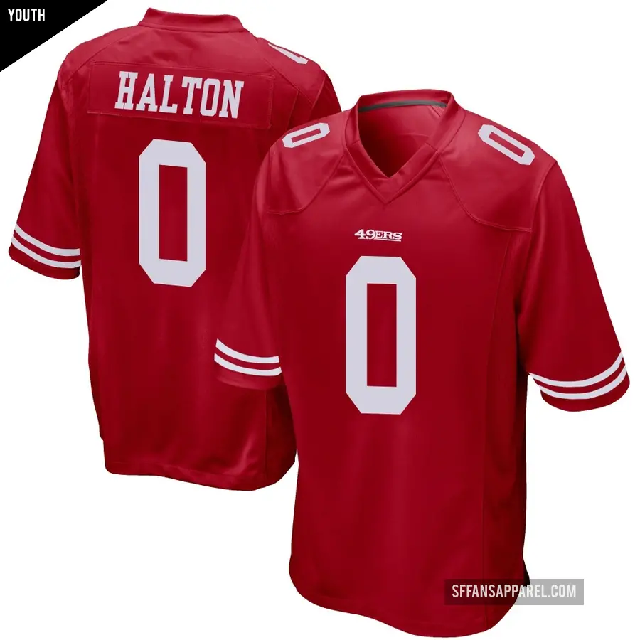 Youth San Francisco 49ers ＃0 Gracen Halton Red Game Team Color Jersey