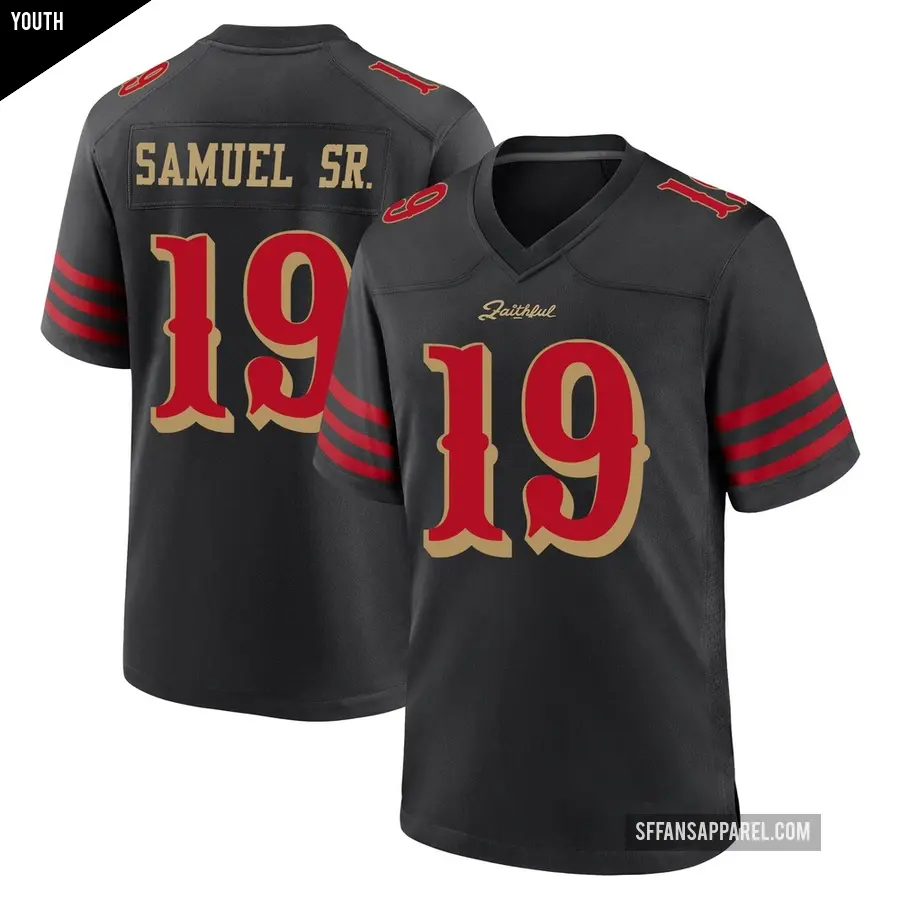 Youth San Francisco 49ers ＃19 Deebo Samuel Sr. Black Game 2025 Rivalries Collection Jersey