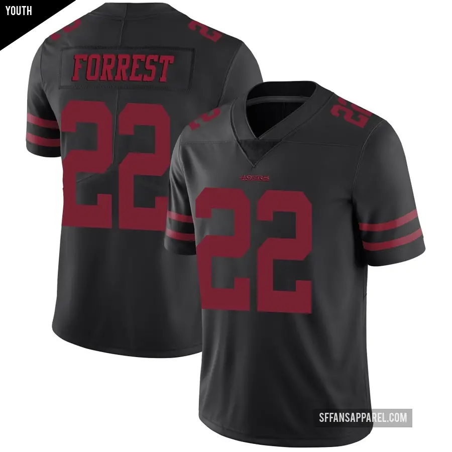 Youth San Francisco 49ers ＃22 Darrick Forrest Black Limited Alternate Vapor Untouchable Jersey