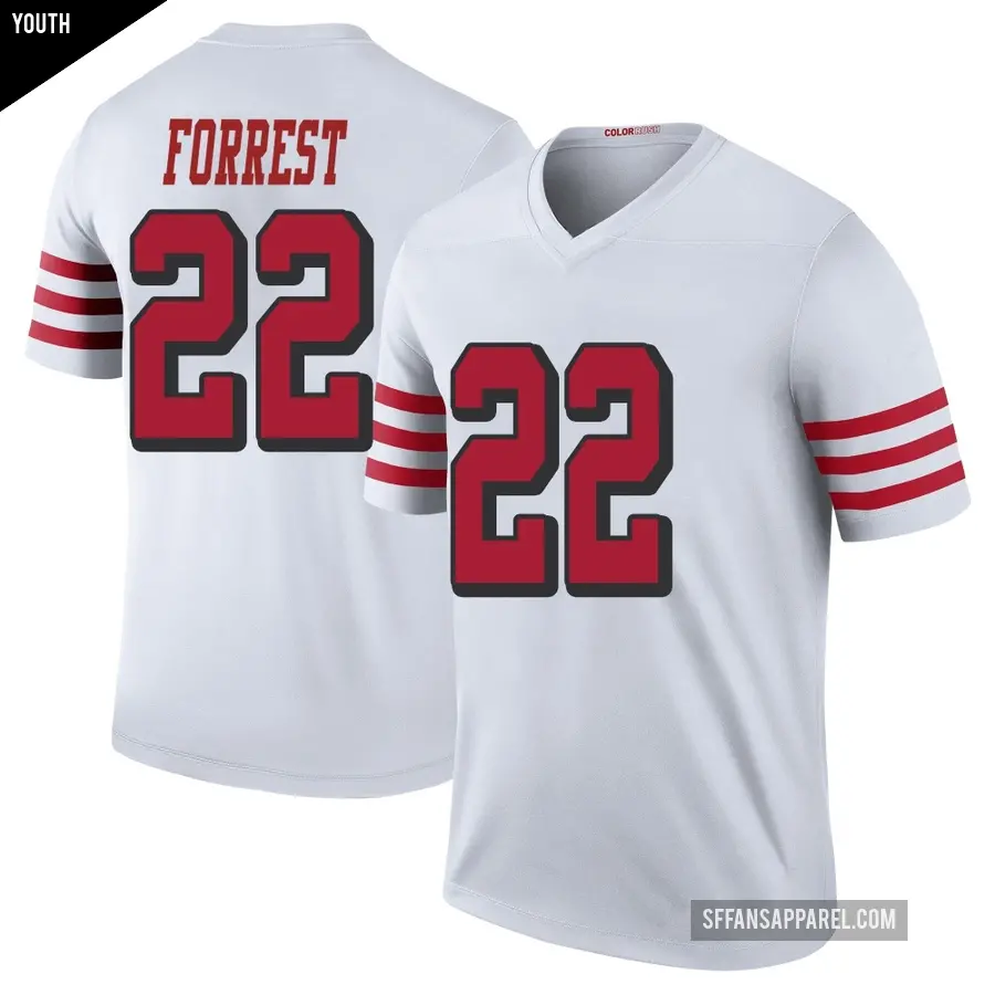 Youth San Francisco 49ers ＃22 Darrick Forrest White Legend Color Rush Jersey