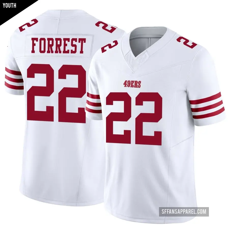 Youth San Francisco 49ers ＃22 Darrick Forrest White Limited Vapor F.U.S.E. Jersey