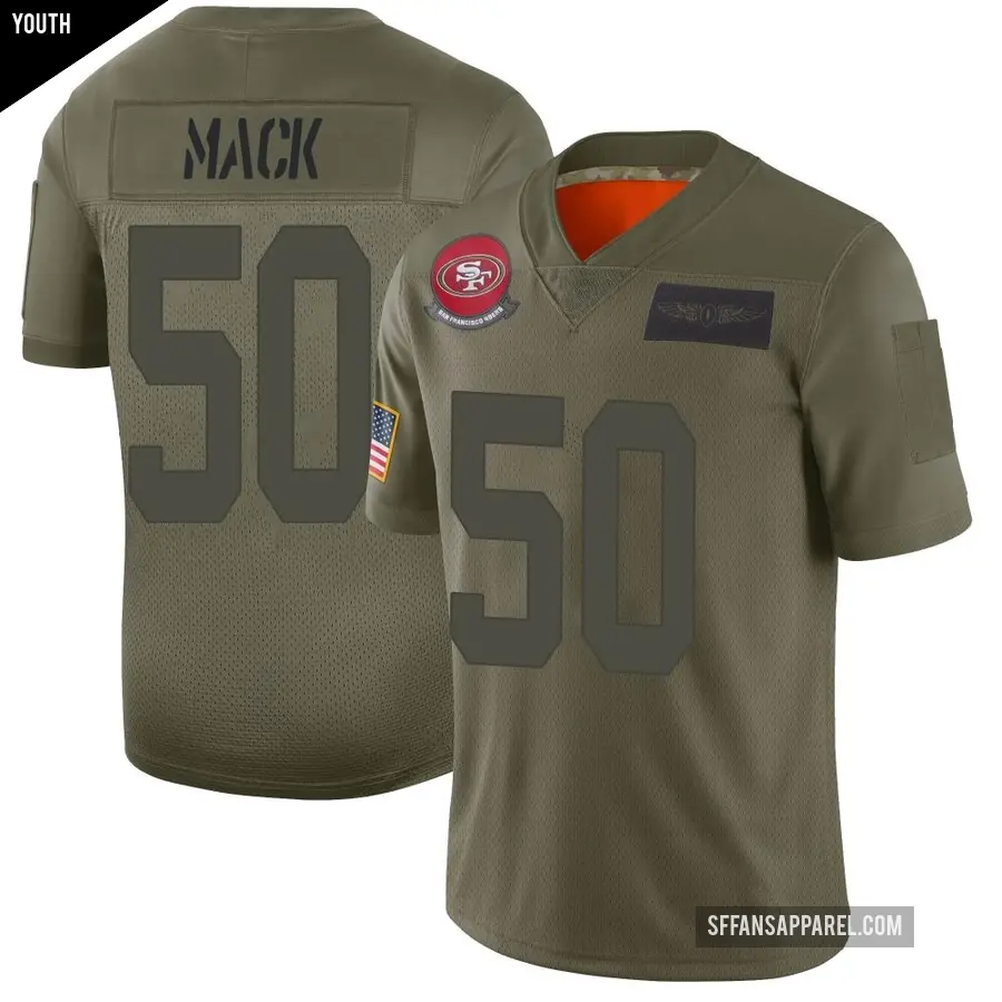 Youth San Francisco 49ers ＃50 Alex Mack Camo Limited 2019 Salute to Service Jersey