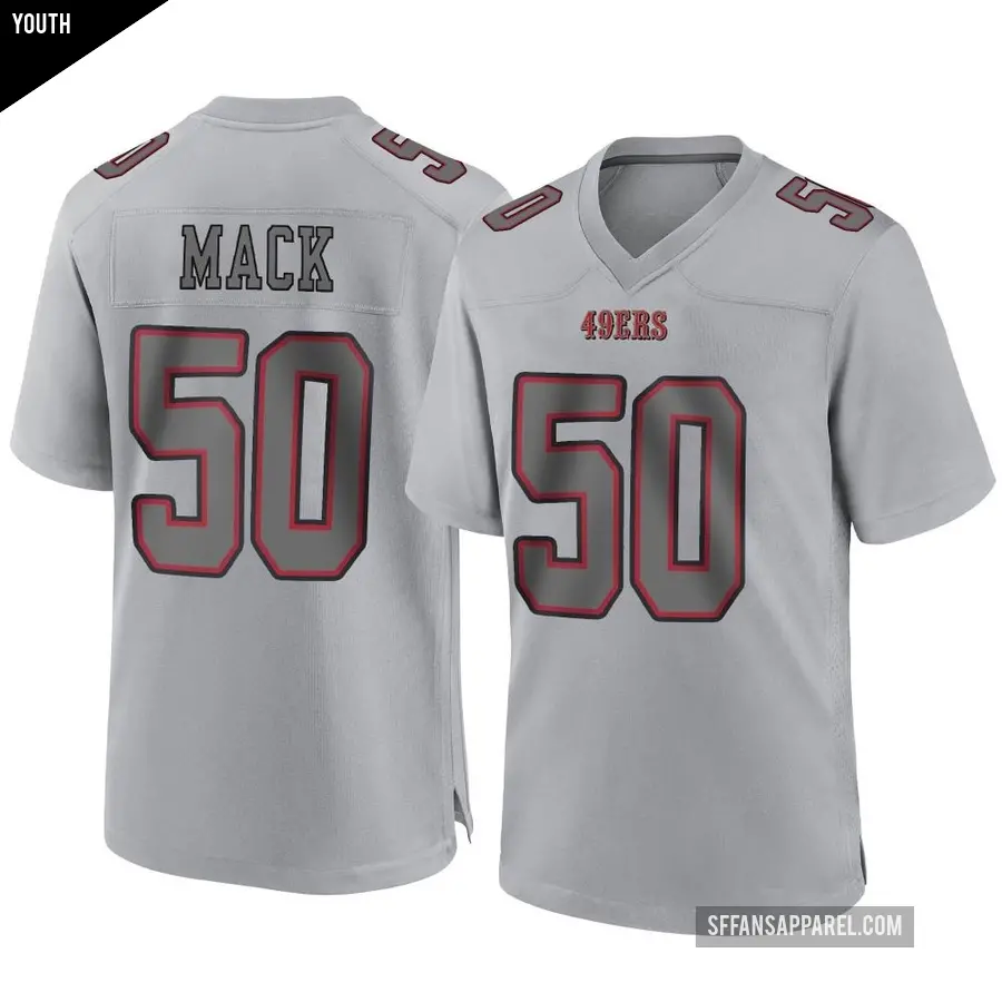 Youth San Francisco 49ers ＃50 Alex Mack Gray Game Atmosphere Fashion Jersey
