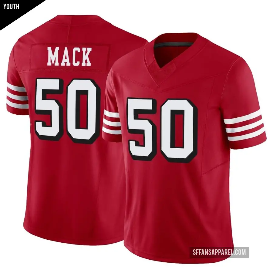 Youth San Francisco 49ers ＃50 Alex Mack Scarlet Limited Alternate Vapor F.U.S.E. Jersey