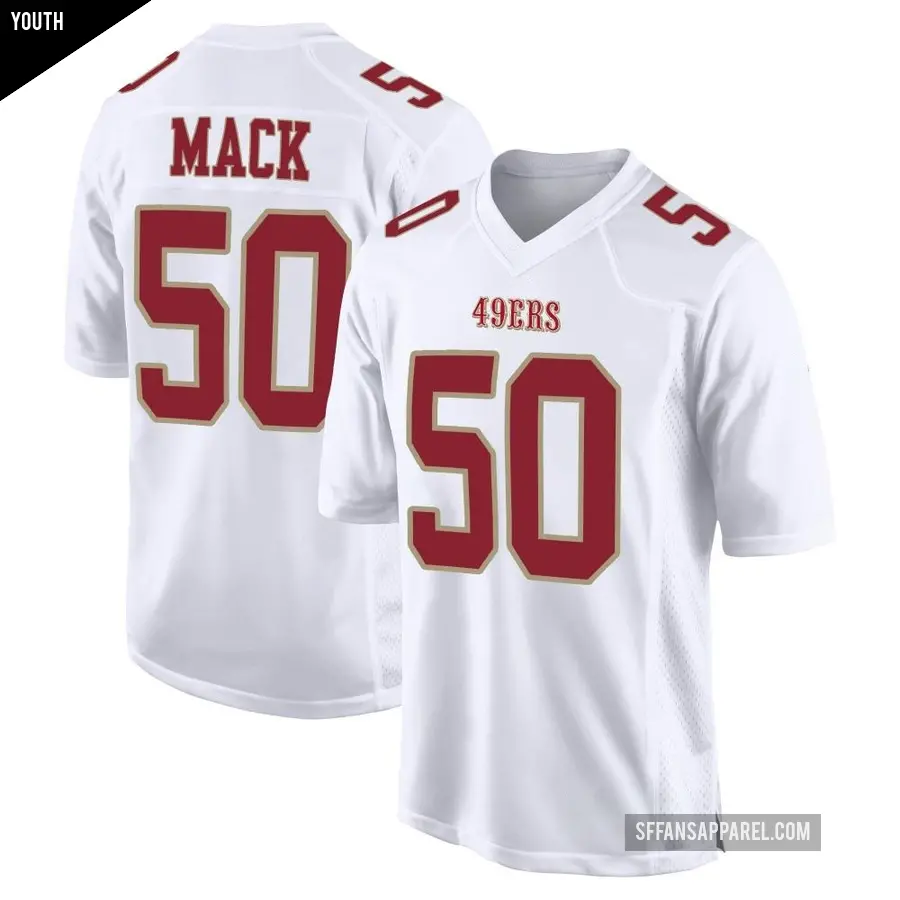 Youth San Francisco 49ers ＃50 Alex Mack White Game Fashion Jersey