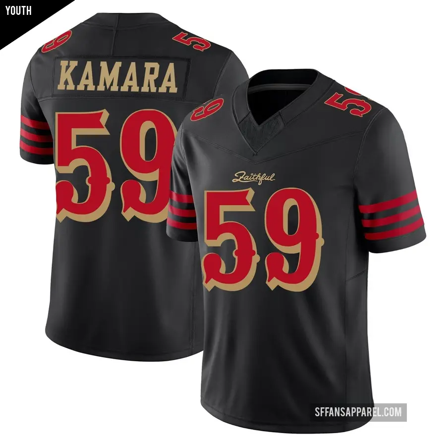Youth San Francisco 49ers ＃59 Mikail Kamara Black Limited 2025 Rivalries Collection Jersey