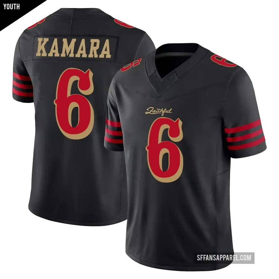 Youth San Francisco 49ers ＃6 Mikail Kamara Black Limited 2025 Rivalries Collection Jersey