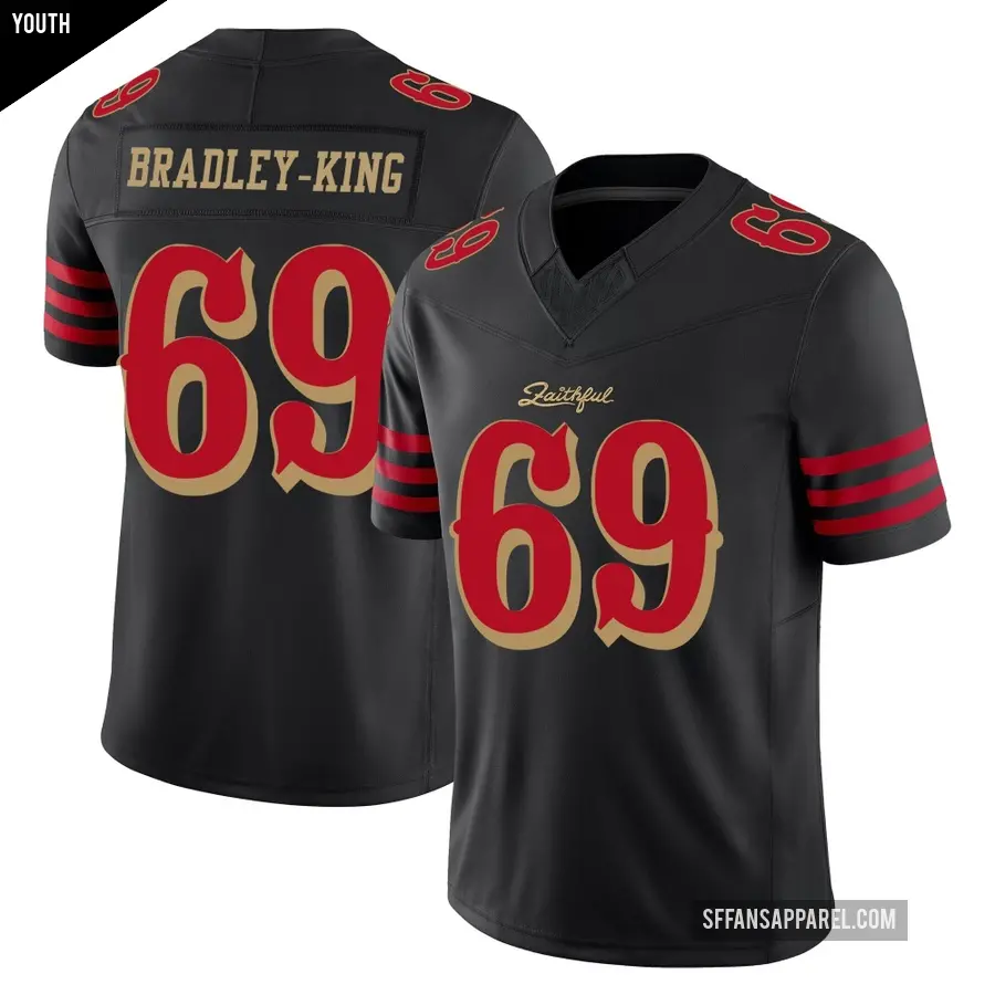 Youth San Francisco 49ers ＃69 William Bradley-King Black Limited 2025 Rivalries Collection Jersey