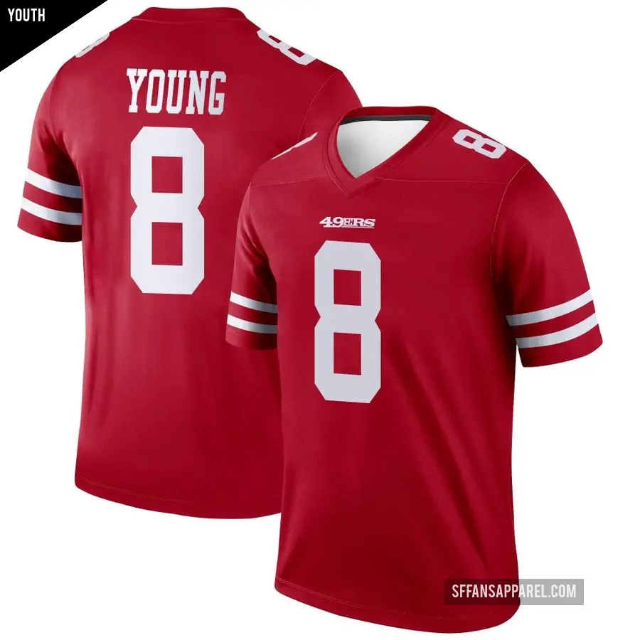 Youth San Francisco 49ers ＃8 Steve Young Scarlet Legend Jersey