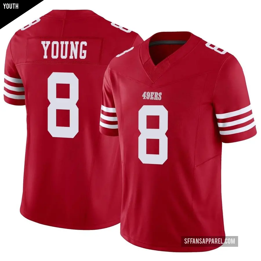 Youth San Francisco 49ers ＃8 Steve Young Scarlet Limited Vapor F.U.S.E. Jersey