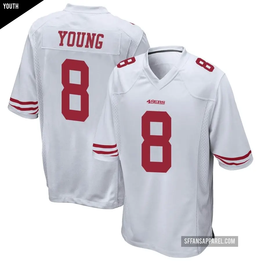 Youth San Francisco 49ers ＃8 Steve Young White Game Jersey