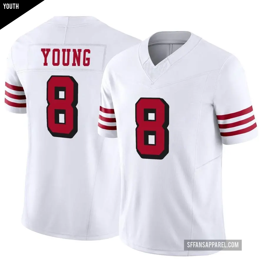 Youth San Francisco 49ers ＃8 Steve Young White Limited Alternate Vapor F.U.S.E. Jersey