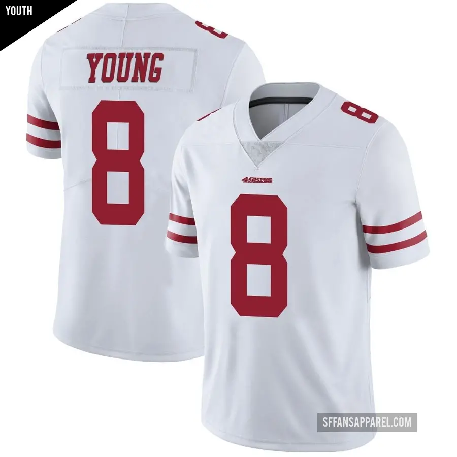 Youth San Francisco 49ers ＃8 Steve Young White Limited Vapor Untouchable Jersey