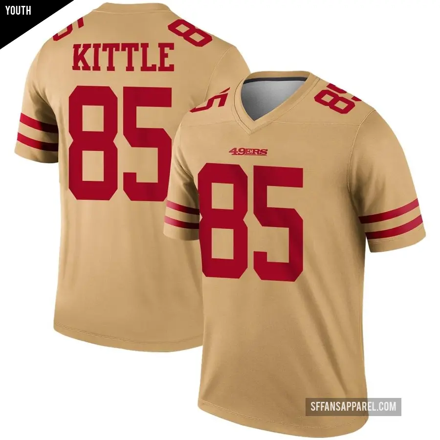 Youth San Francisco 49ers ＃85 George Kittle Gold Legend Inverted Jersey