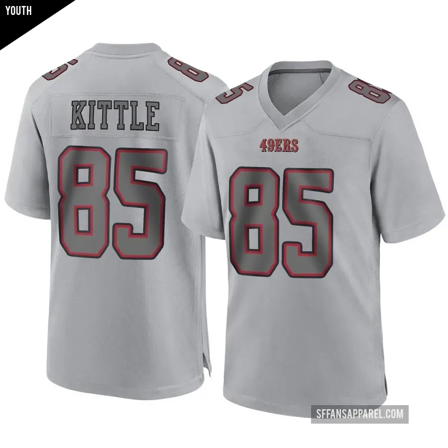 Youth San Francisco 49ers ＃85 George Kittle Gray Game Atmosphere Fashion Jersey